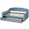 Baxton Studio Freda Blue Velvet and Button Tufted Full Size Daybed with Trundle 164-10408 - alternate 6
